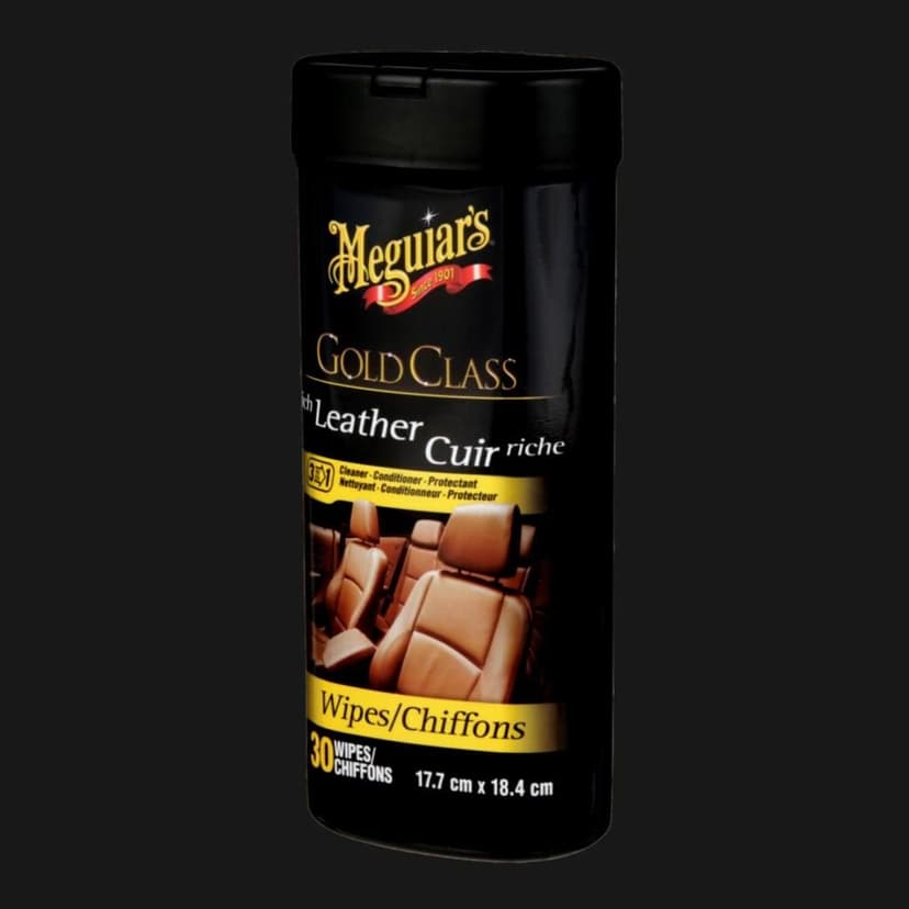 Meguiar's Gold Class 3-in-1 Rich Leather Cleaner, Conditioner & Protectant Wipes, 30-pk