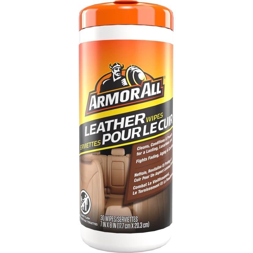 Armor All Car Leather Cleaner, Conditioner, & Leather Wipes, 30-pk