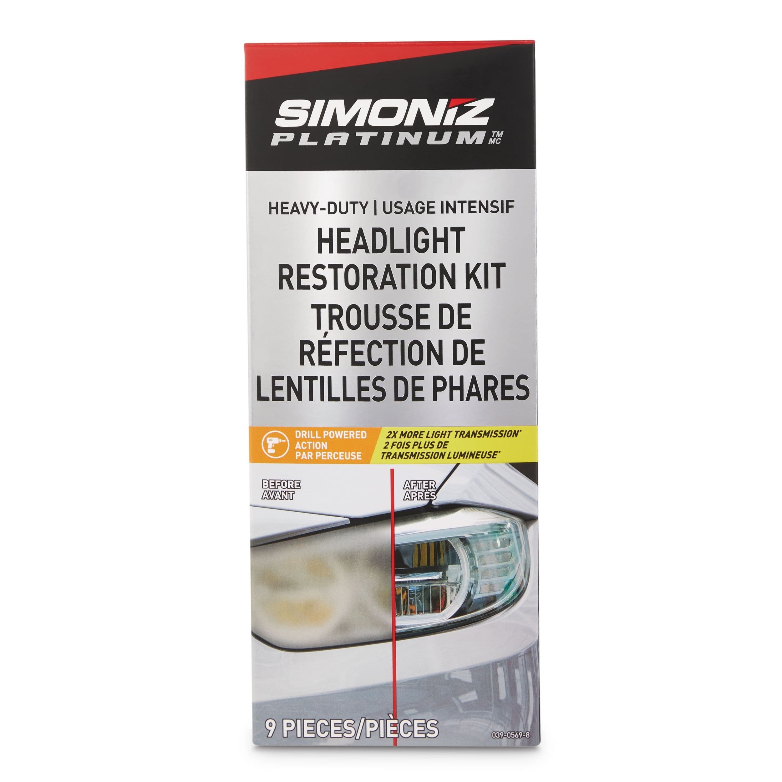 SIMONIZ Platinum Heavy-Duty Car Headlight Restoration Kit, 9-pc