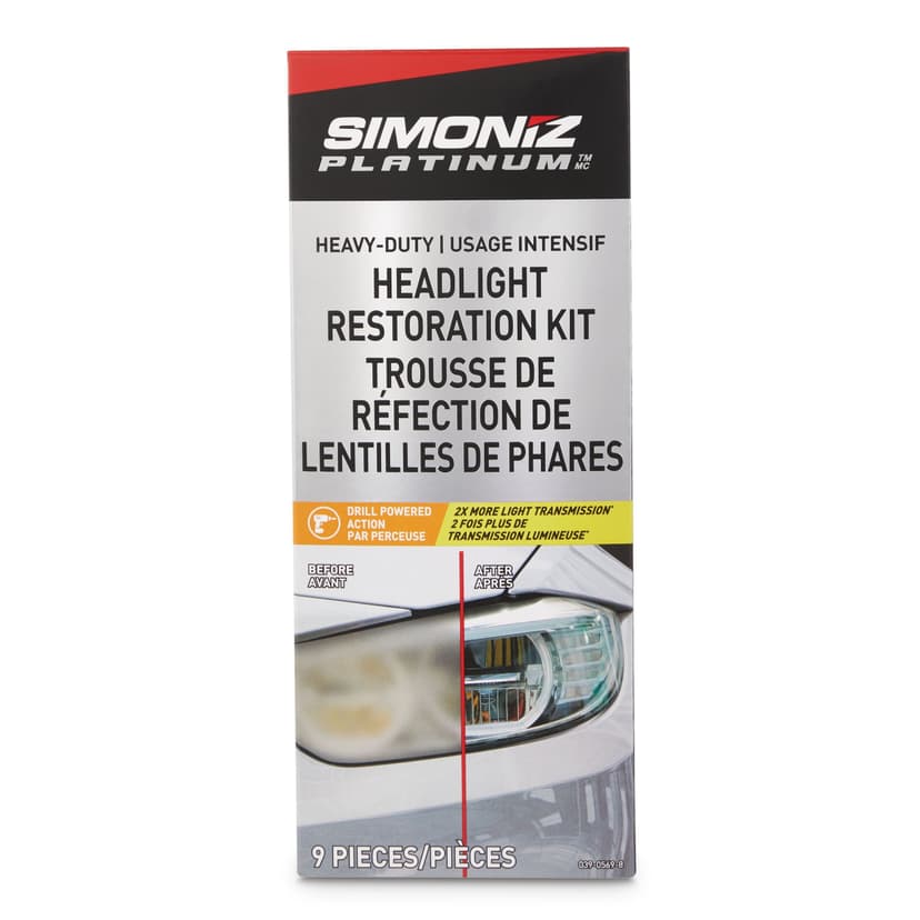 SIMONIZ Platinum Heavy-Duty Car Headlight Restoration Kit, 9-pc