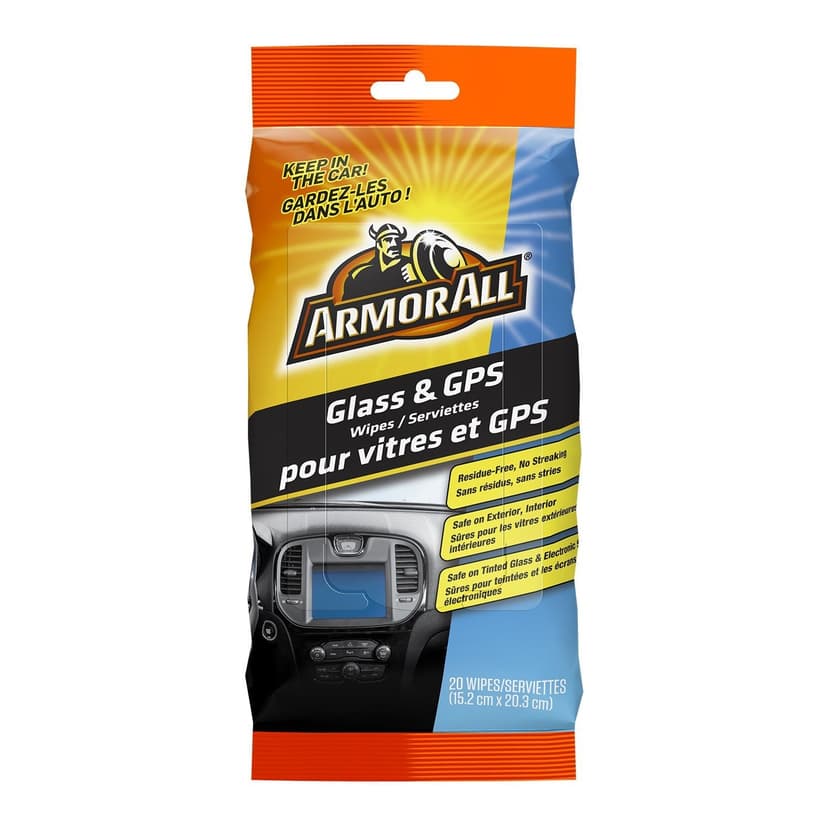Armor All Flat Pack Glass & GPS Cleaning Wipes, 20-pc