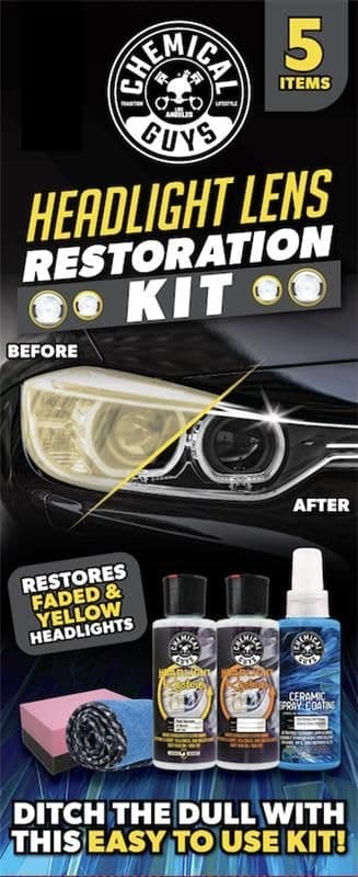 Chemical Guys Headlight Restoration Kit, 4-oz Starter Kit, 5-pc