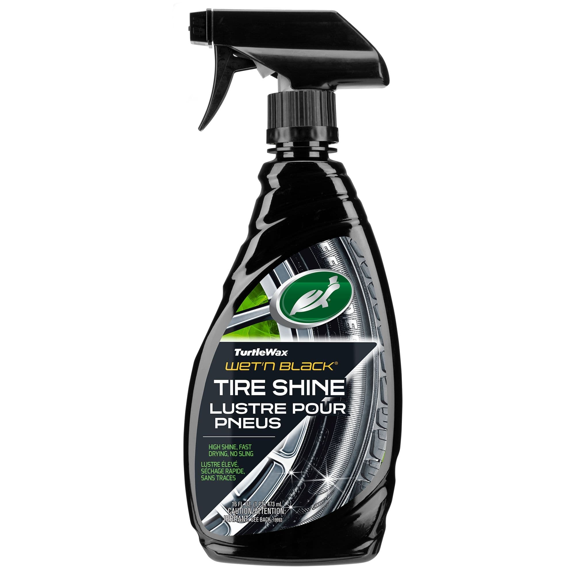 Turtle Wax Wet'N Black Tire Shine 1-Step Spray Bottle, 16-oz