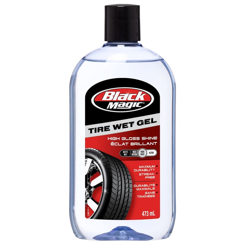 Black Magic Tire Wet Shine Gel, Weather-Resistant, 473-mL