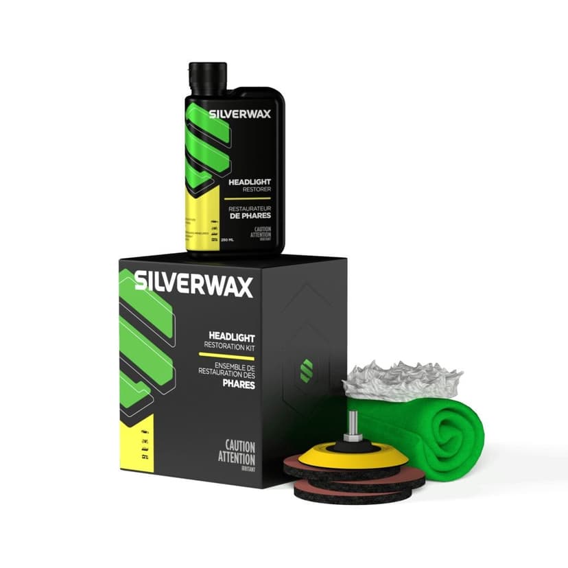 Silverwax Headlight Restoration Kit, 7-pc