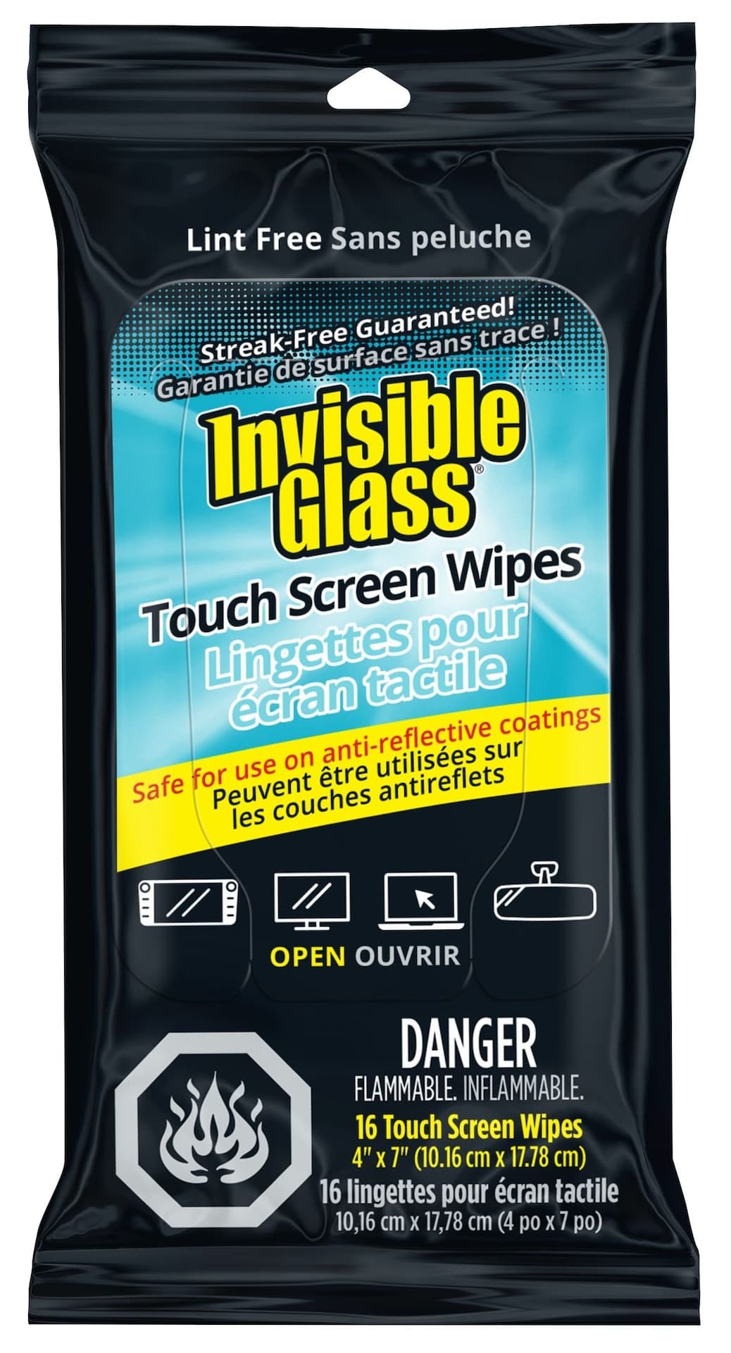 Invisible Glass Scratch-Free Touch Screen Wipes, 16-pc