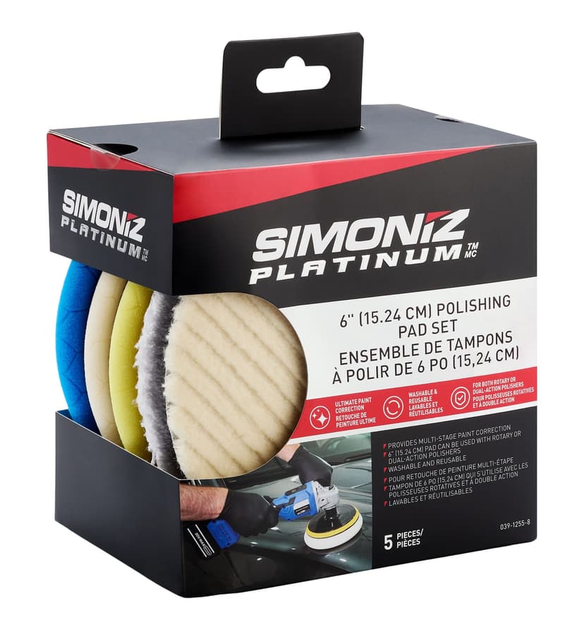 Simoniz Platinum Polishing Pad Kit, 6-in Pads, 5-pc
