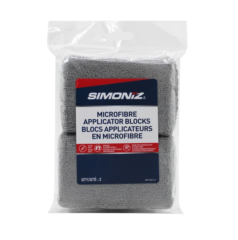 SIMONIZ Microfibre Applicator Sponge Blocks, Grey, 2-pk