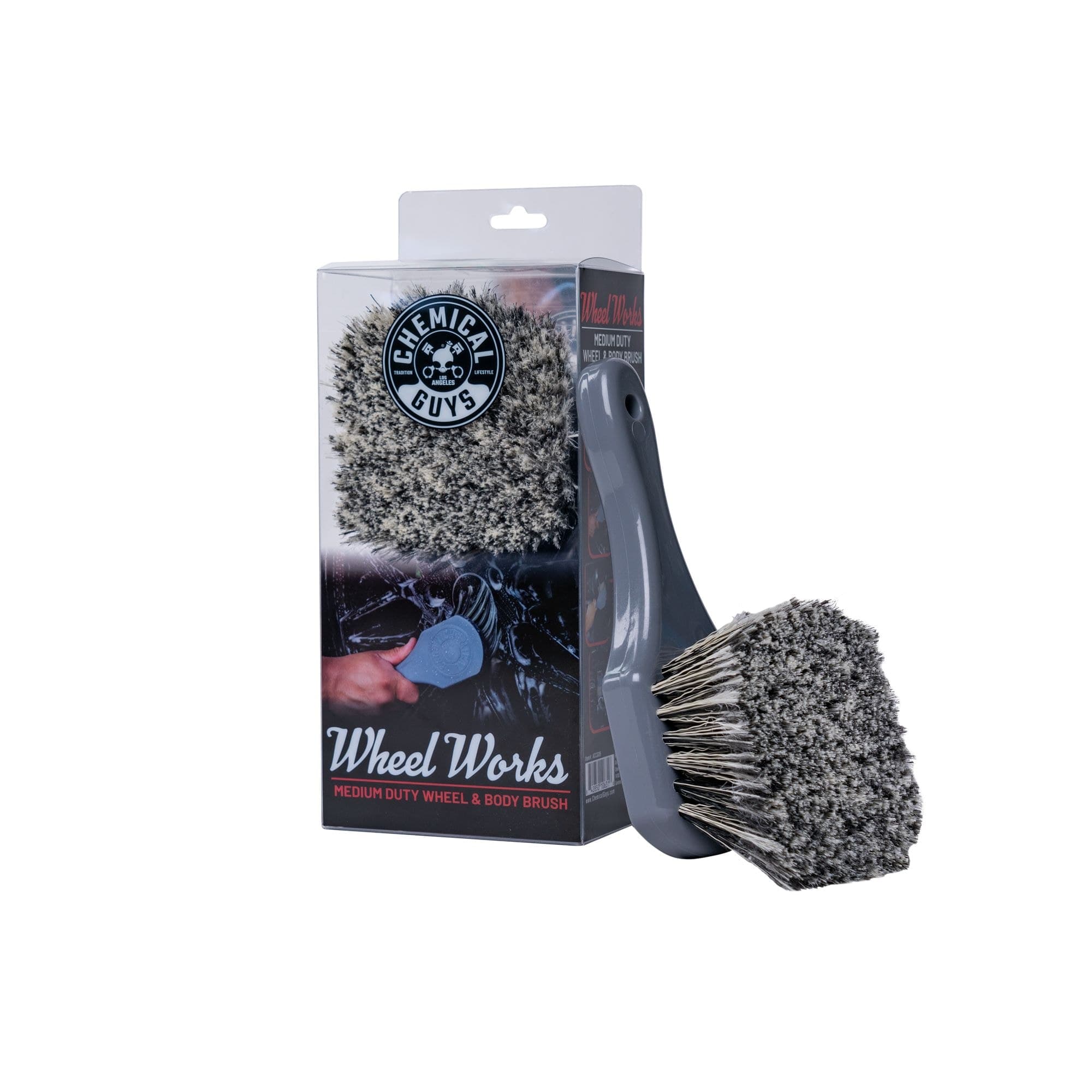 Chemical Guys Wheel Works Medium-Duty Wheel & Body Brush, Grey
