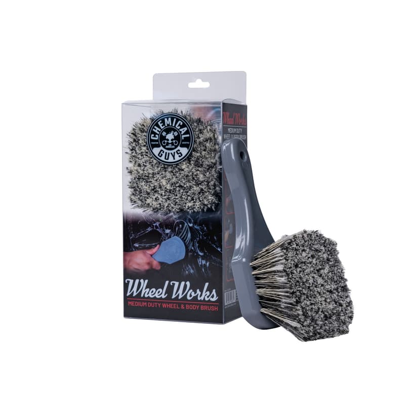 Chemical Guys Wheel Works Medium-Duty Wheel & Body Brush, Grey