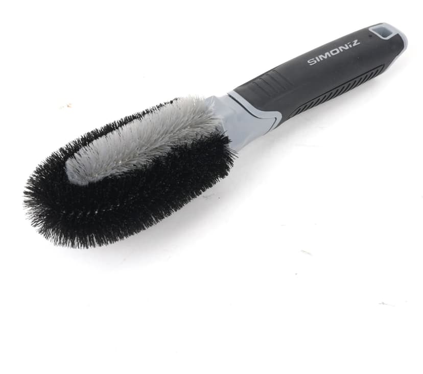 SIMONIZ Platinum Double-Loop Multi-Sided Brush Head Comfort Grip Wheel Cleaning Brush, Black & Grey, 1-pc