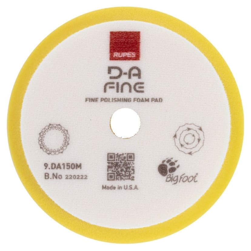 Rupes D-A FINE High Performance Fine Finishing Foam Pad, Yellow