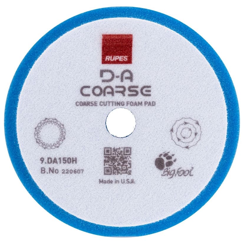 Rupes D-A COARSE High Performance Cutting Foam Pad, Blue