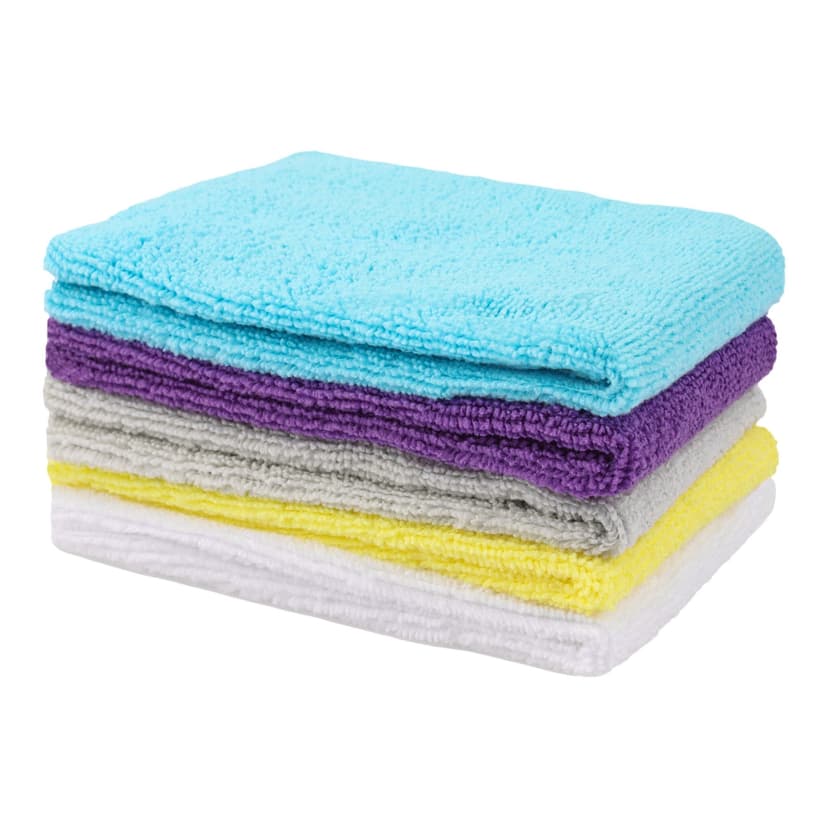 SIMONIZ Microfibre Edgeless Towels, 12 x 12-in, Blue, White, Orange, Yellow, 36-pk