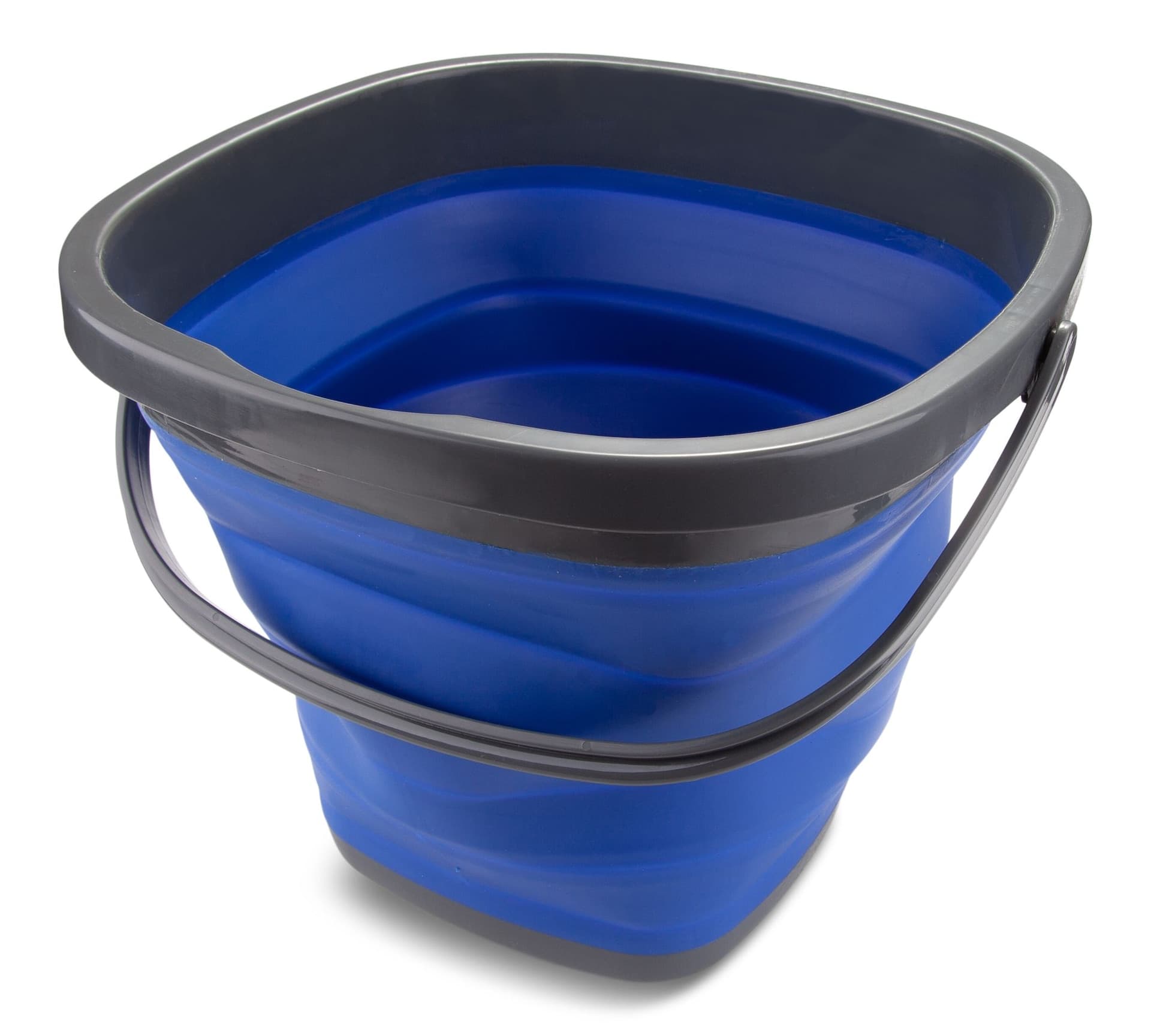 SIMONIZ Square Portable Multi-Purpose Foldable/Folding Water Collapsible Bucket, Blue, 10-L
