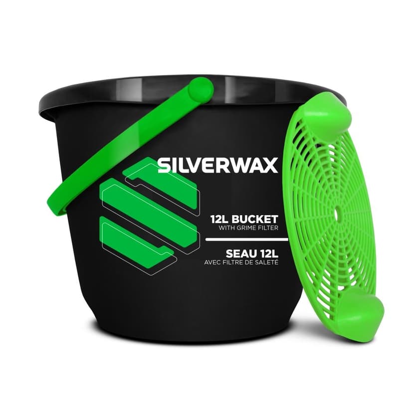 Silverwax Round Bucket with Insert, Black, 12-L