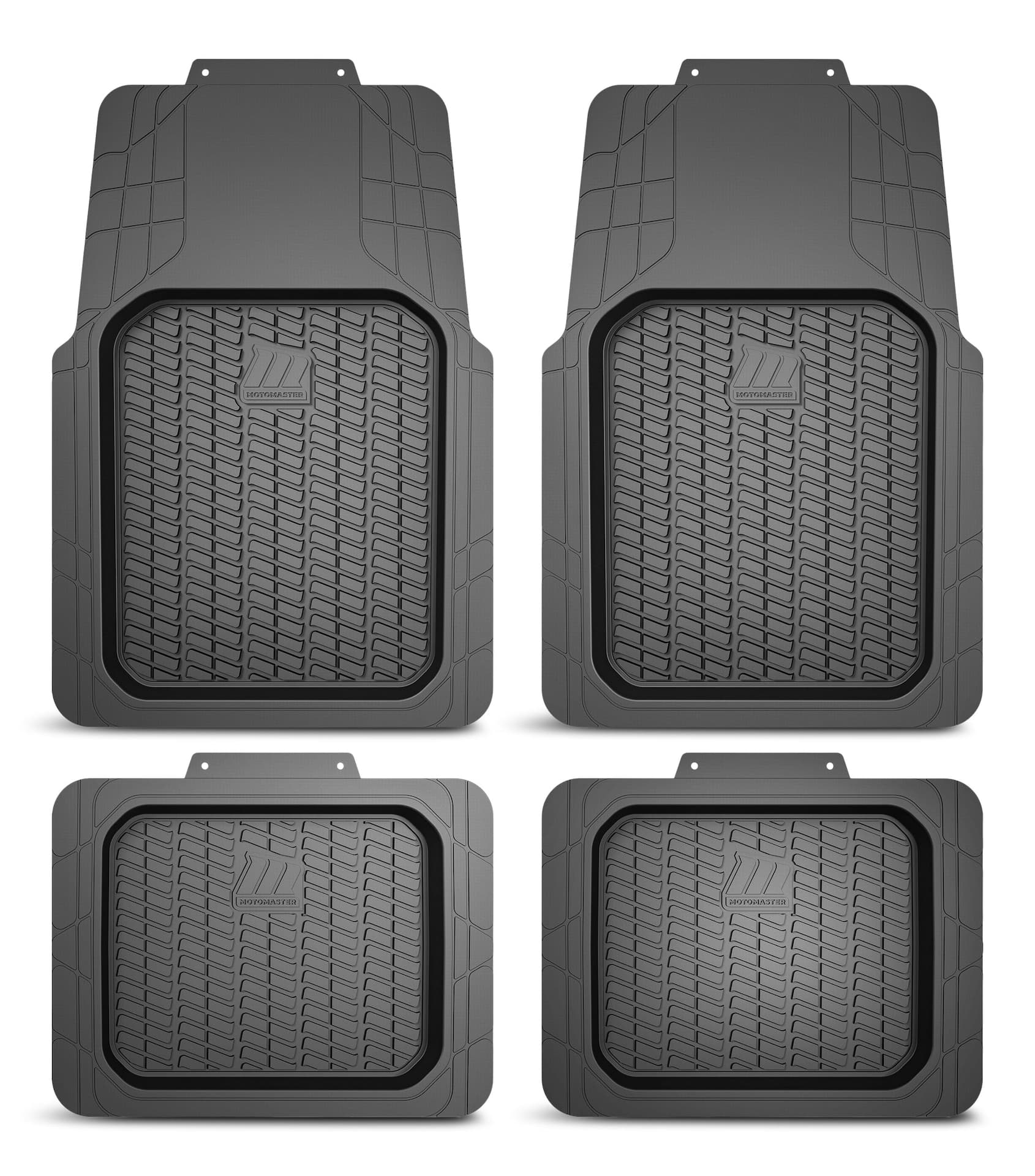 Motomaster Deep Tray Mats, Black, 4-pk