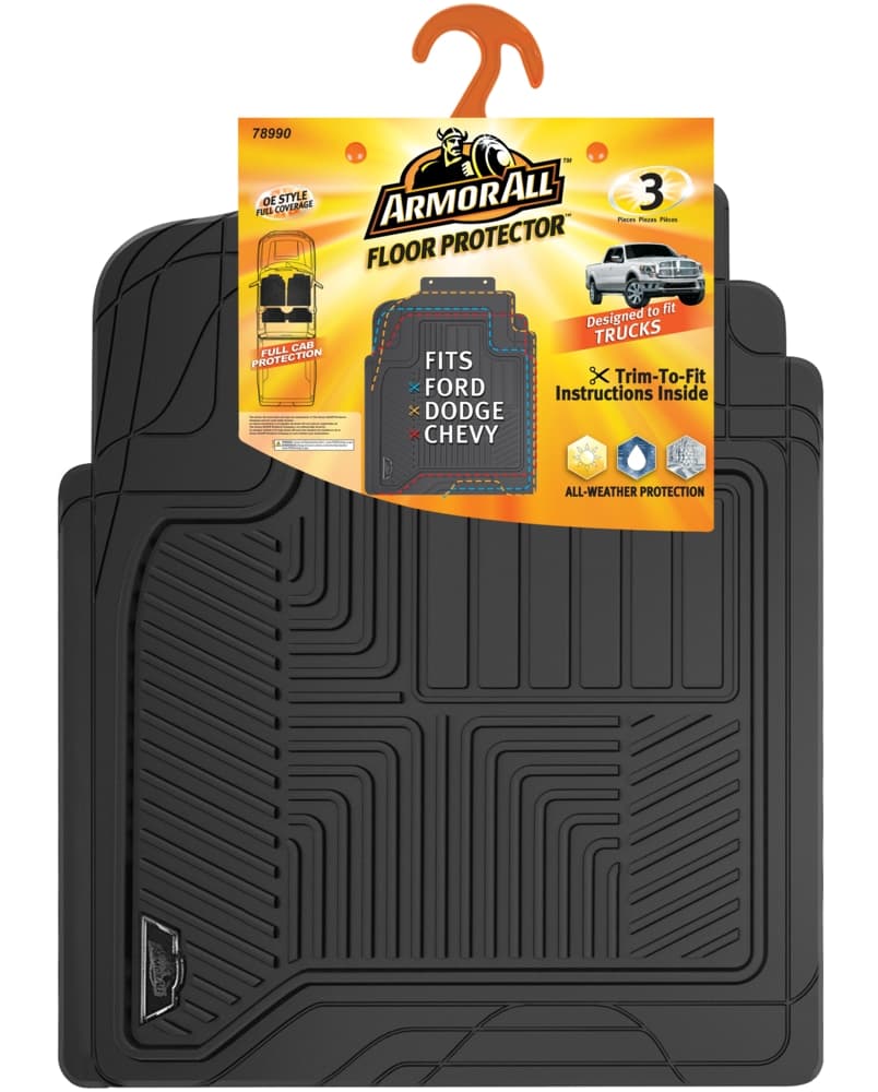 Armor All Truck Floor Mats, Black, 3-pk