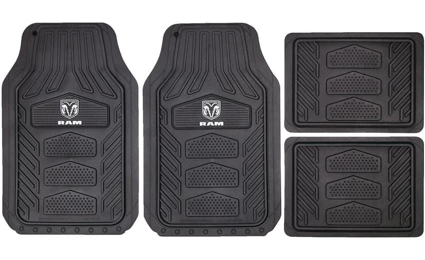 RAM WeatherPro Floor Mat Set, Black & Grey, 4-pk