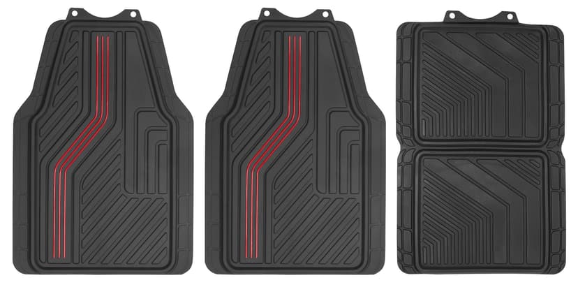 MotoMaster Two-Tone All-Season Floor Mat, Red, 4-pc