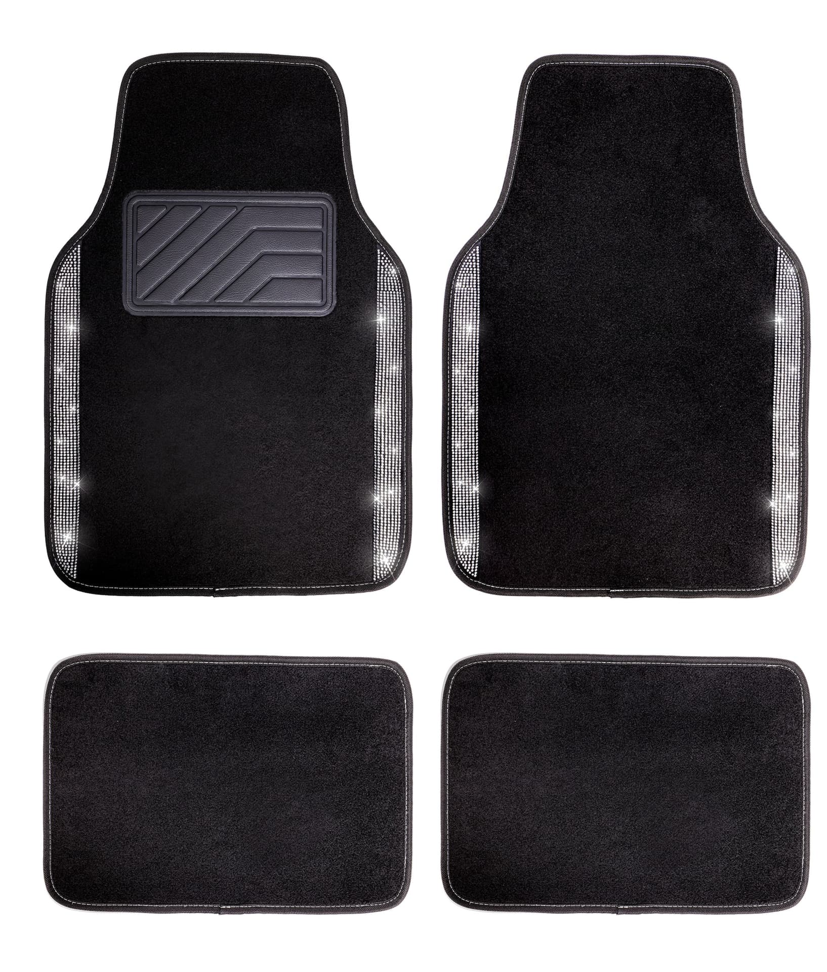 AutoTrends Bling Carpet Floor Mats, Universal Fit, 4-pc