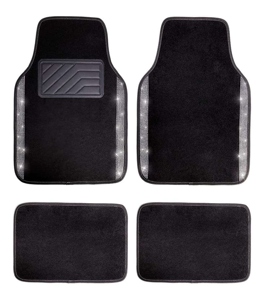 AutoTrends Bling Carpet Floor Mats, Universal Fit, 4-pc