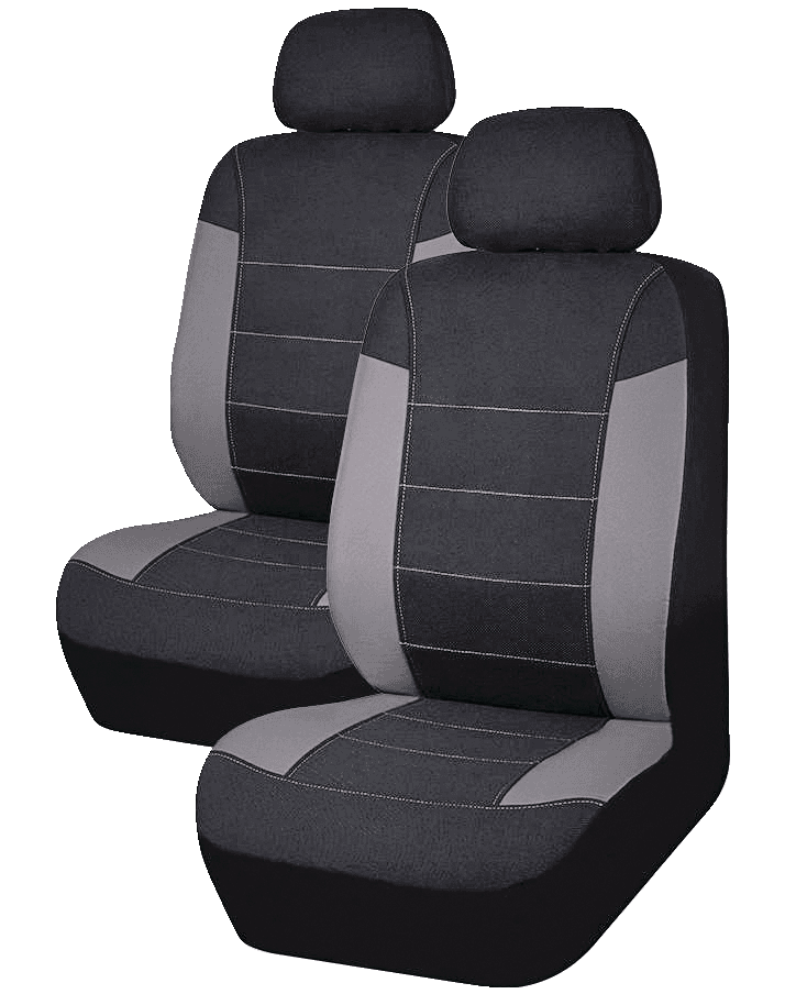 AutoTrends Truck Seat Cover, Black & Grey, 2-pk