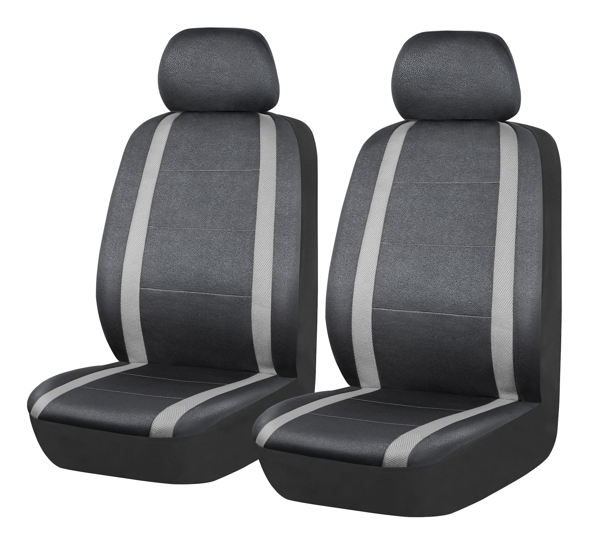 AutoTrends Core Sport Polyester Seat Cover, Grey & Black, 2-pk