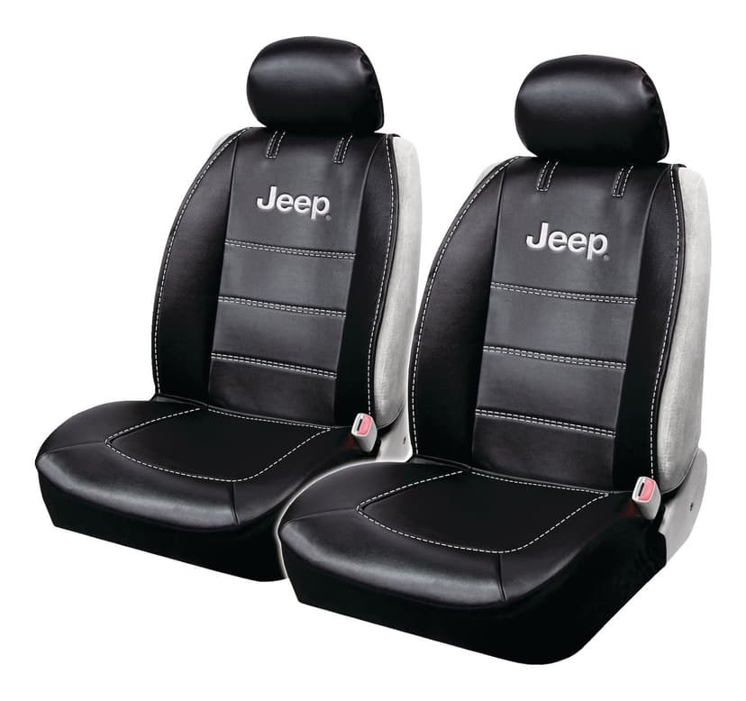 Jeep Sideless Vinyl Seat Cover, Black, 2-pk