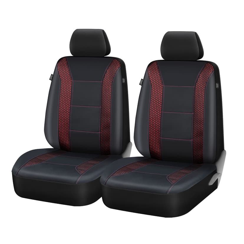 AutoTrends 2-Tone Meshlix Seat Cover, Black/Red, 2-pk