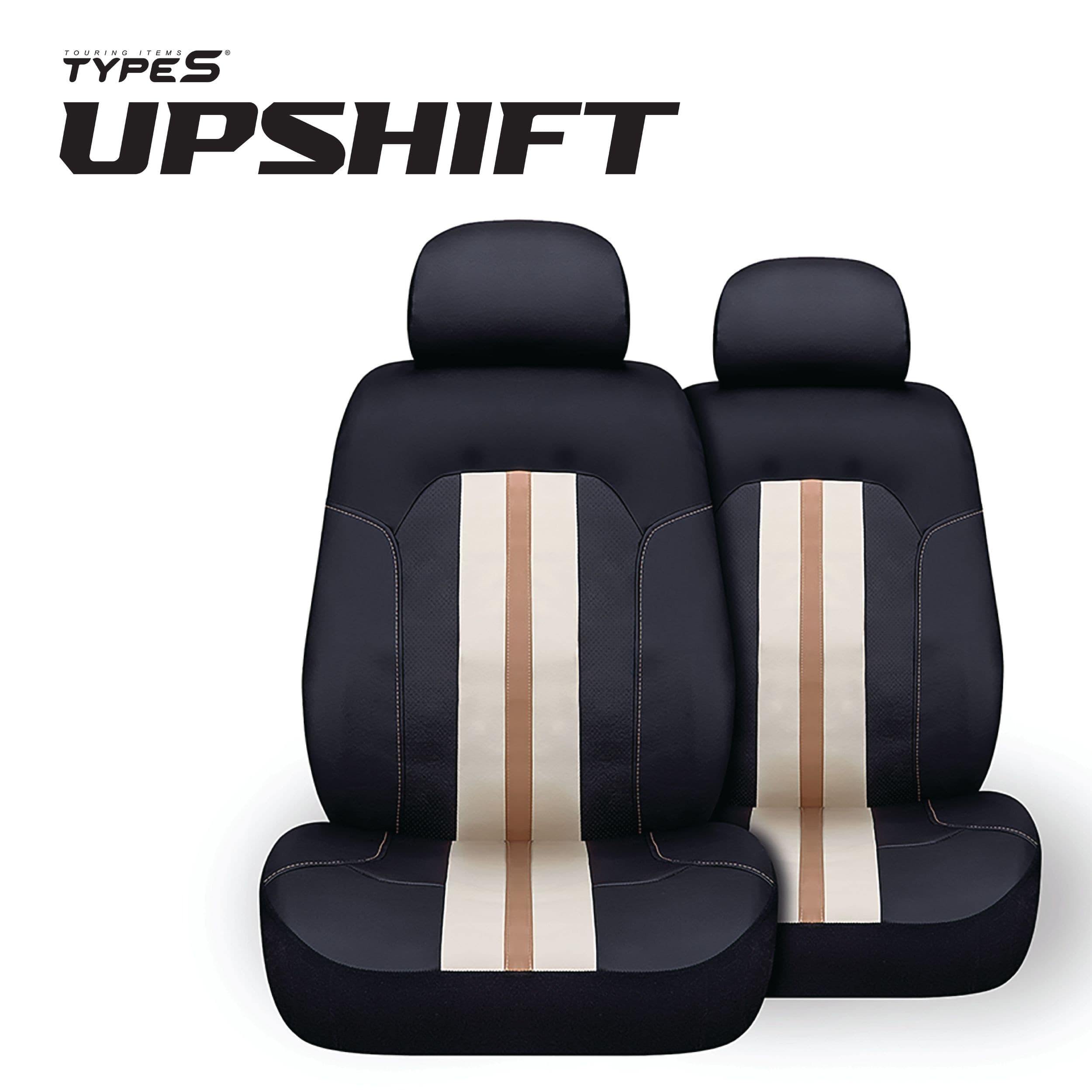 Upshift Faux Leather Seat Cover, Bold Stripe, 2-pk