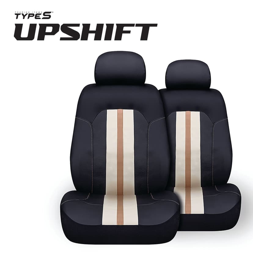 Upshift Faux Leather Seat Cover, Bold Stripe, 2-pk
