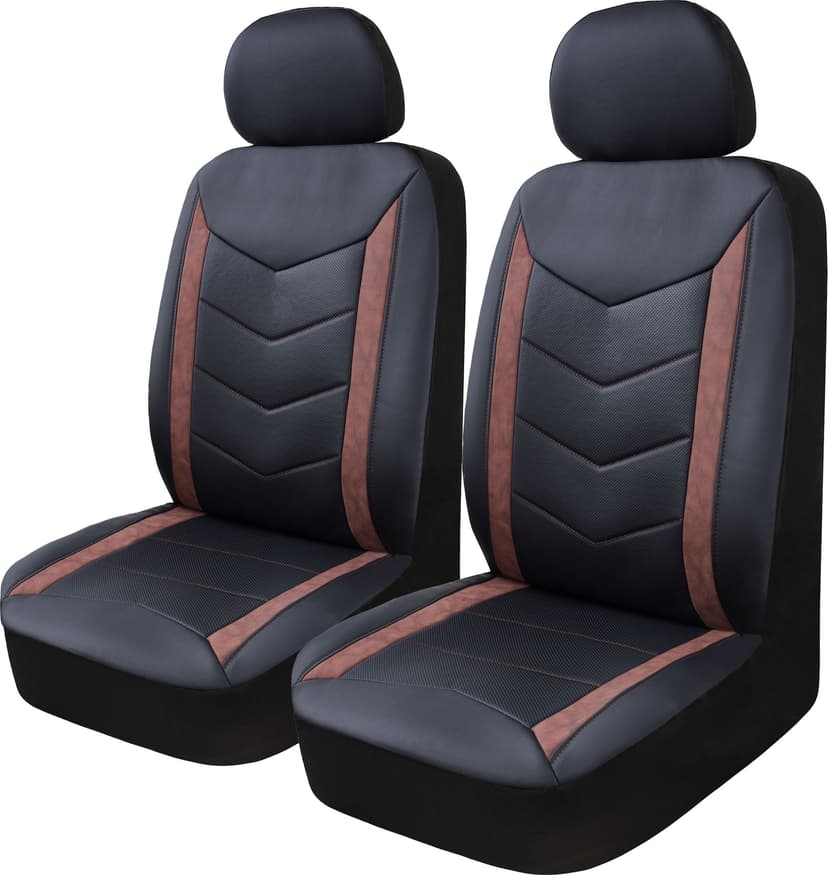 AutoTrends Premium Faux Leather Chevron Seat Cover, 2-pk