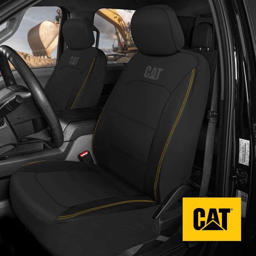 CAT Luxury PVC Mesh Seat Cover, Black, 2-Pk