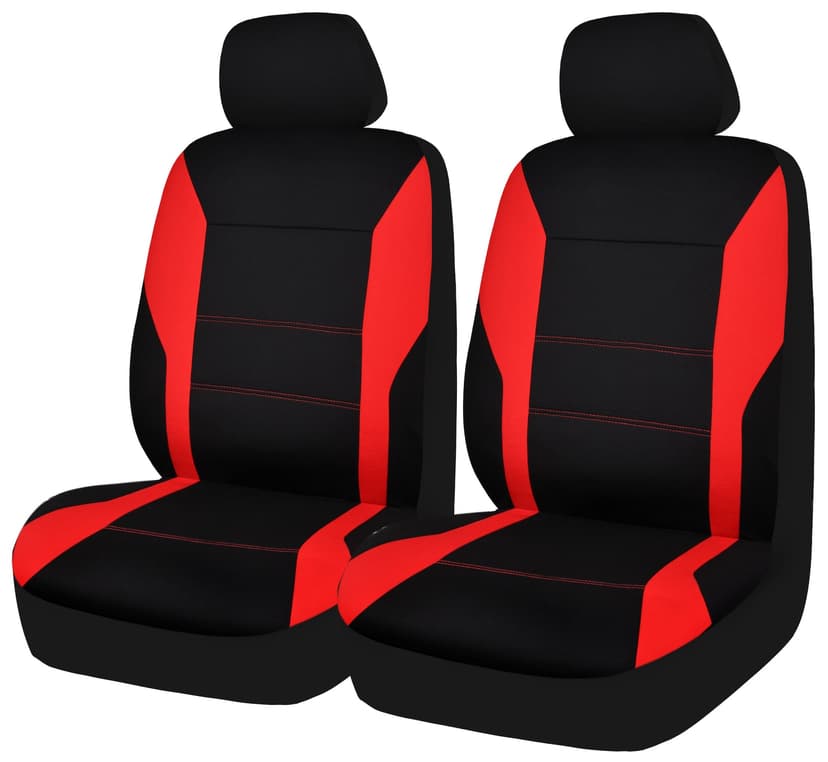 AutoTrends Poly Sporty Car Seat Cover, Red, 2-Pk