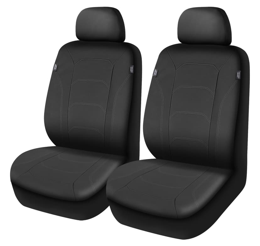 AutoTrends Luxe Faux Leather Seat Covers, 2-Pk