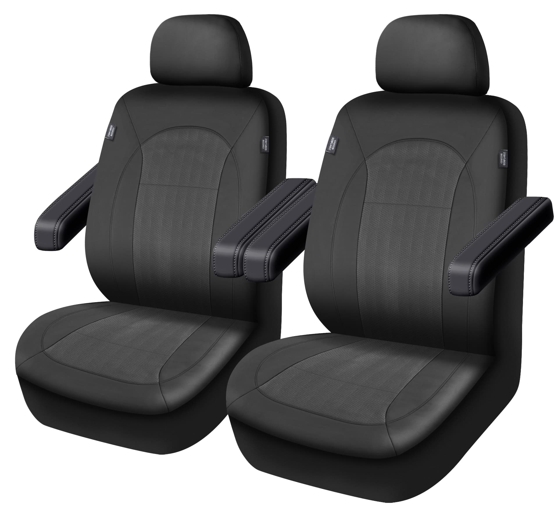 AutoTrends Embossed Faux Leather Truck Seat Cover, 2-Pk