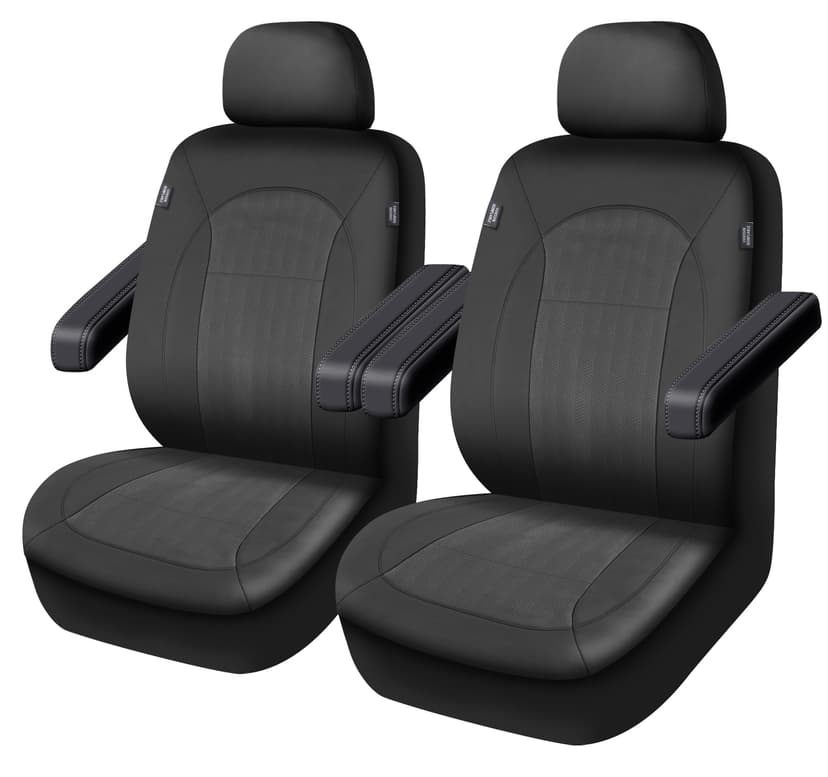 AutoTrends Embossed Faux Leather Truck Seat Cover, 2-Pk