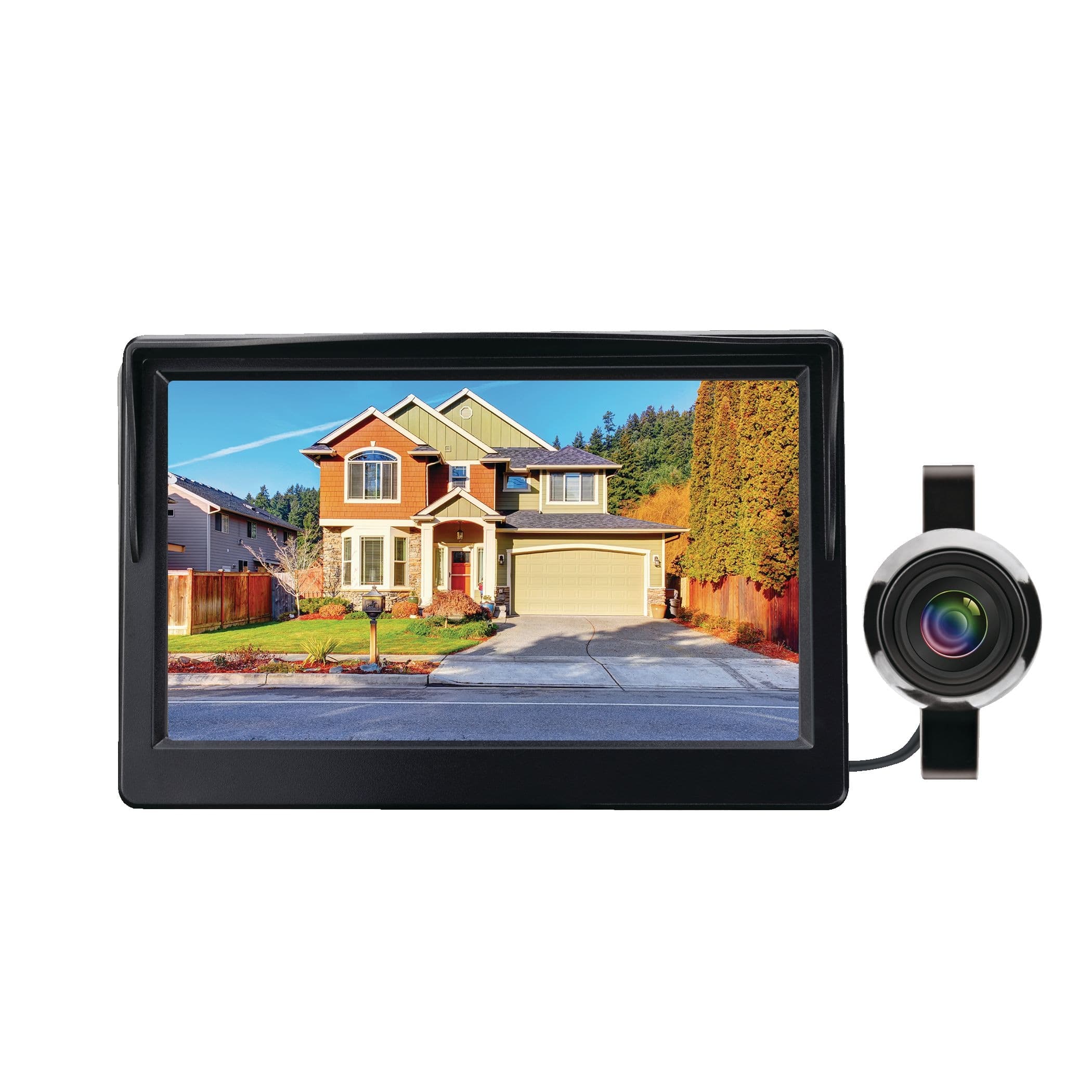 Reload 720p HD Wired Back Up Camera with 5-in HD Monitor & Suction Cup Mount , Black