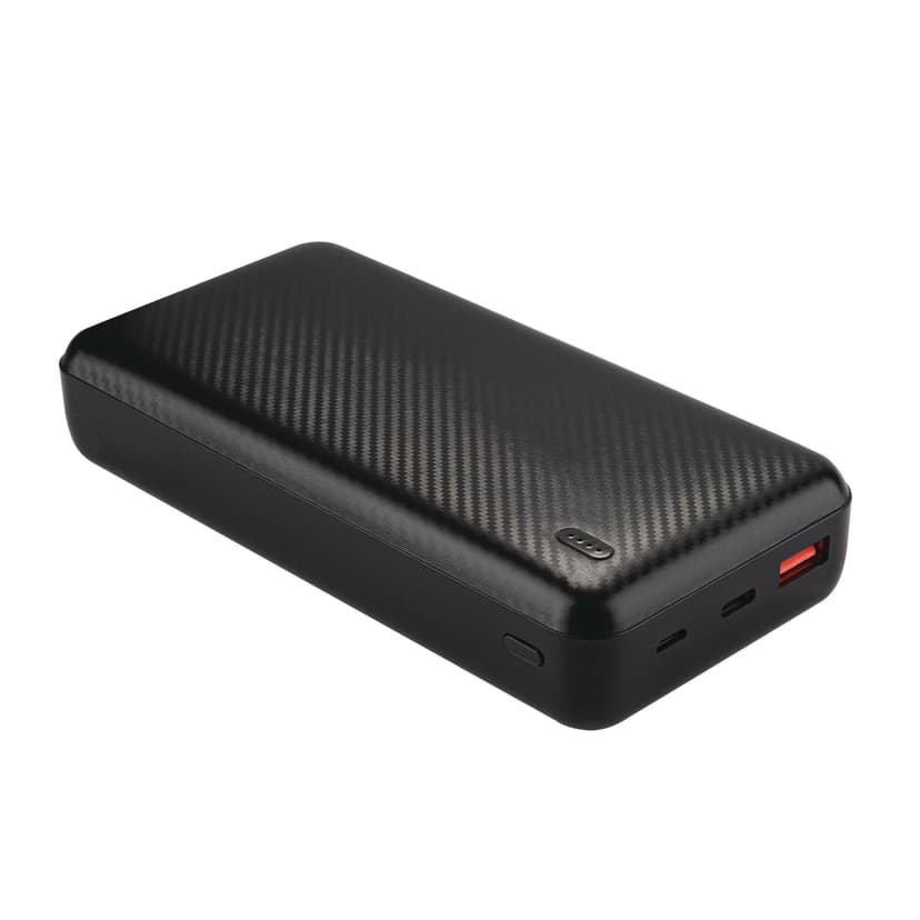 Bluehive Carbon 20,000 mAh PD Fiber Portable Power Bank with 3 LED Indicator & Multiple USB Ports, Black