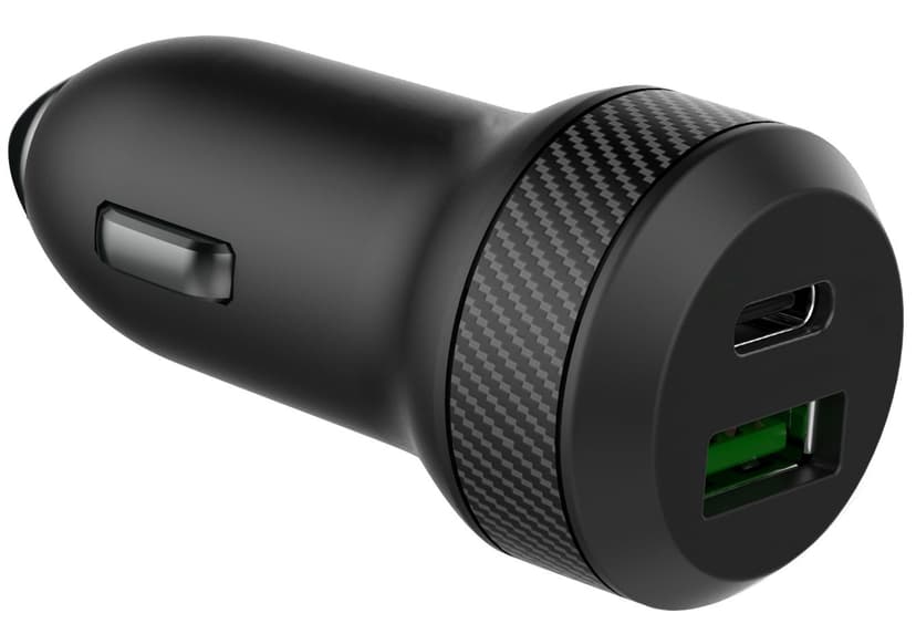 Bluehive 45 Watt Carbon Fiber Car Charger with USB-C & USB-A Ports, Black