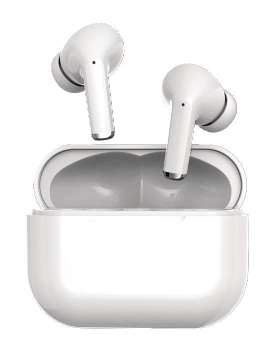 Bluehive Bluepods+ Wireless Charging Earbuds with 27.5 Hour Battery Life & USB-C Charge Port, White