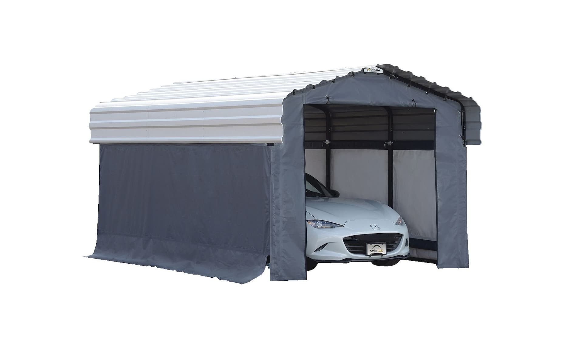 Arrow FabricEasy Assembly Carport Enclosure Kit with UV Protection, 10x15-ft