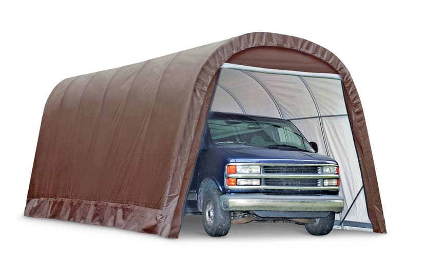 ShelterLogic Heavy Duty Waterproof Round Style Auto Shelter with UV Protection, 12x24x10-ft