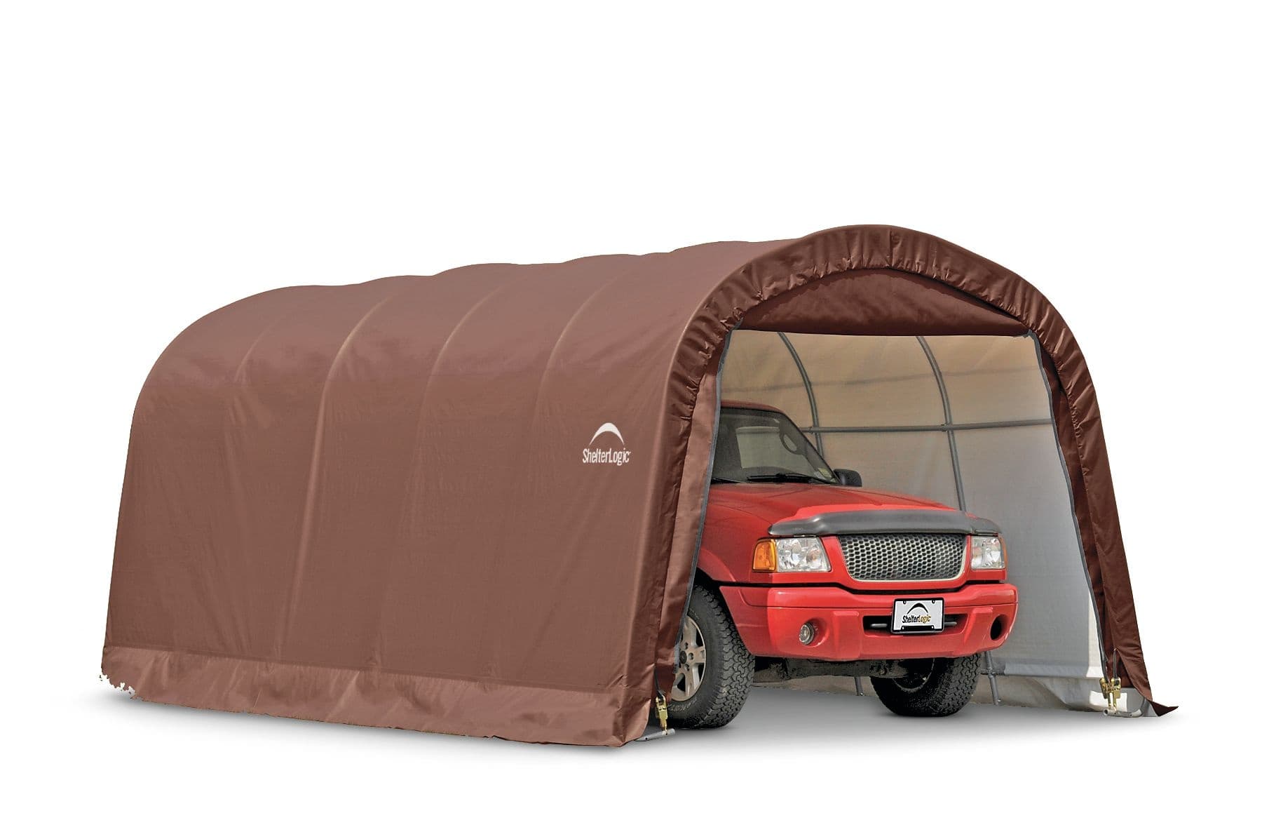 ShelterLogic Heavy Duty Waterproof Round Style Auto Shelter with UV Protection, 12x20x8-ft