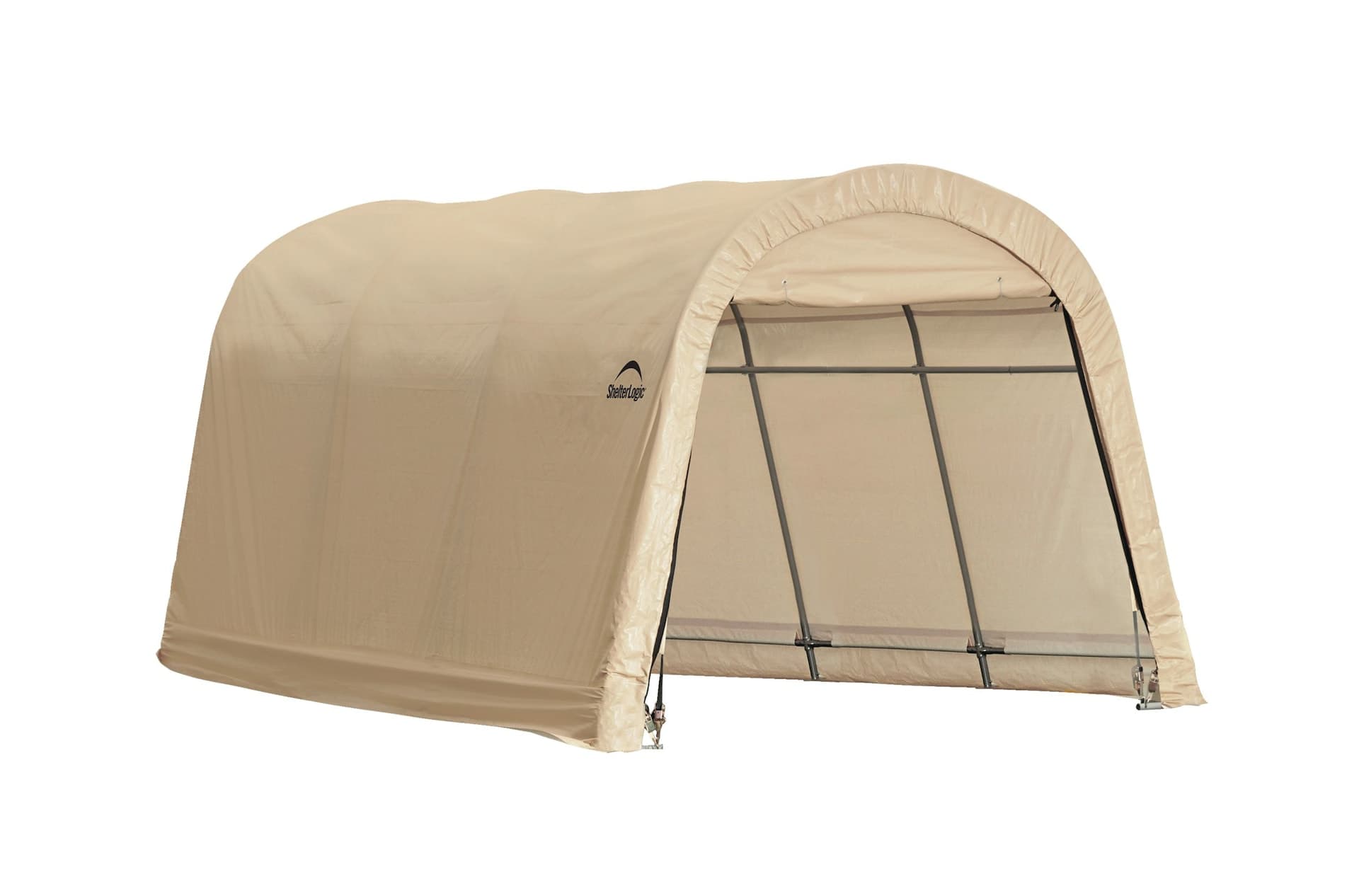 ShelterLogic Heavy Duty Round Style Auto Shelter with Metal Frame, 10x15x8-ft