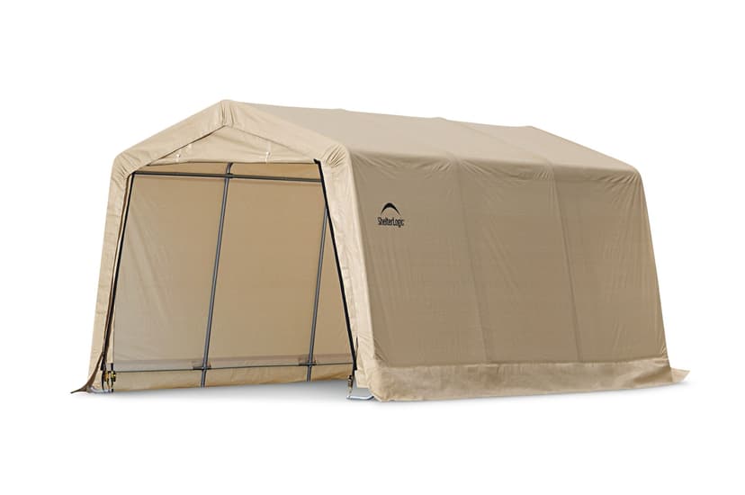 ShelterLogic Heavy Duty Peak Style Auto Shelter with Metal Frame, 10x15x8-ft