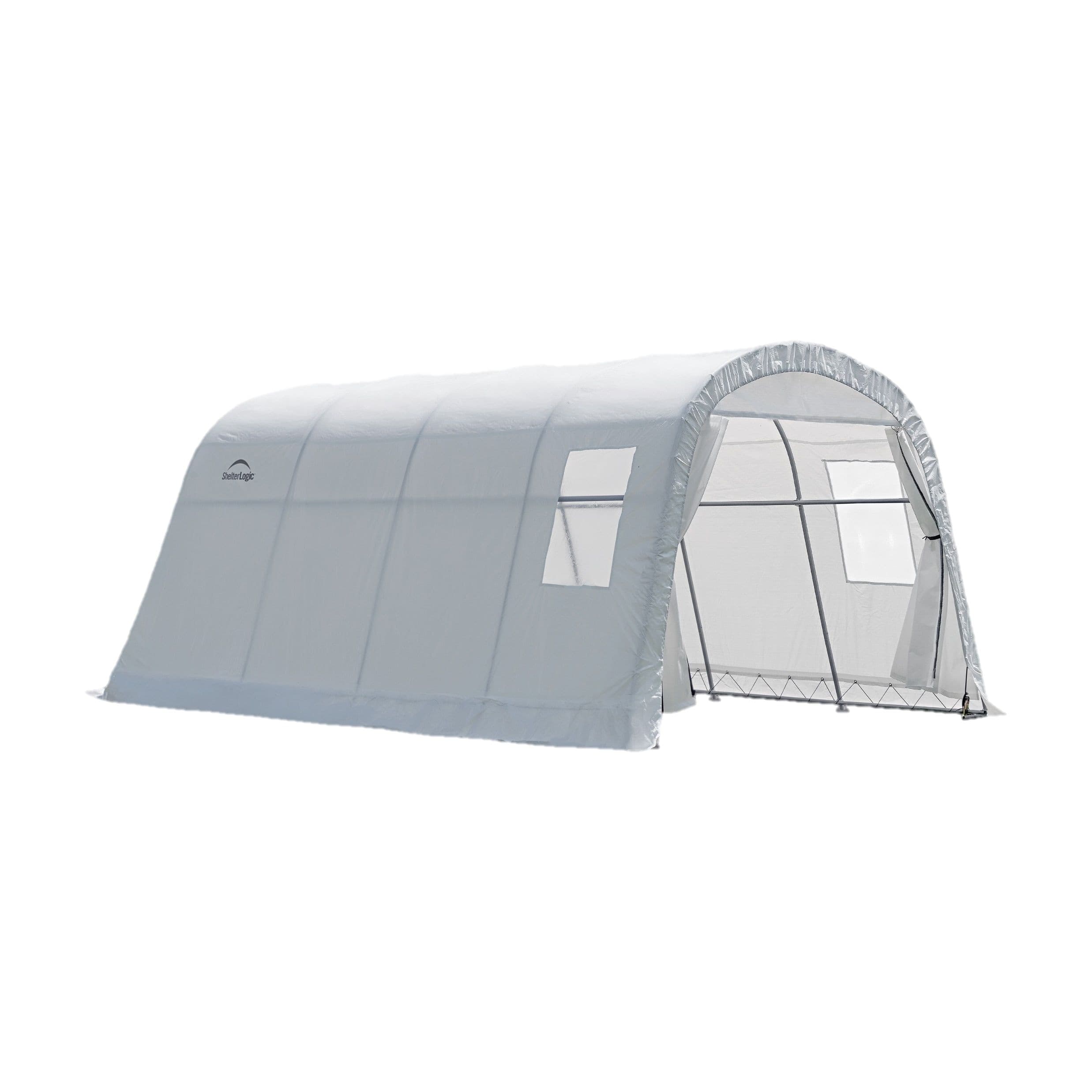 ShelterLogic Clearview Round Style Portable Auto Garage Shelter with 5-oz Translucent Cover & UV Protection, 11x16x8-ft