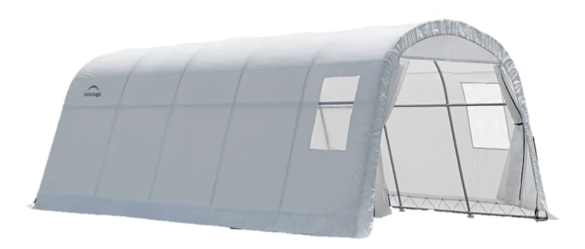 ShelterLogic Clearview Round Style Portable Auto Garage Shelter with 6.5-oz Translucent Cover & UV Protection, 11x20x8-ft
