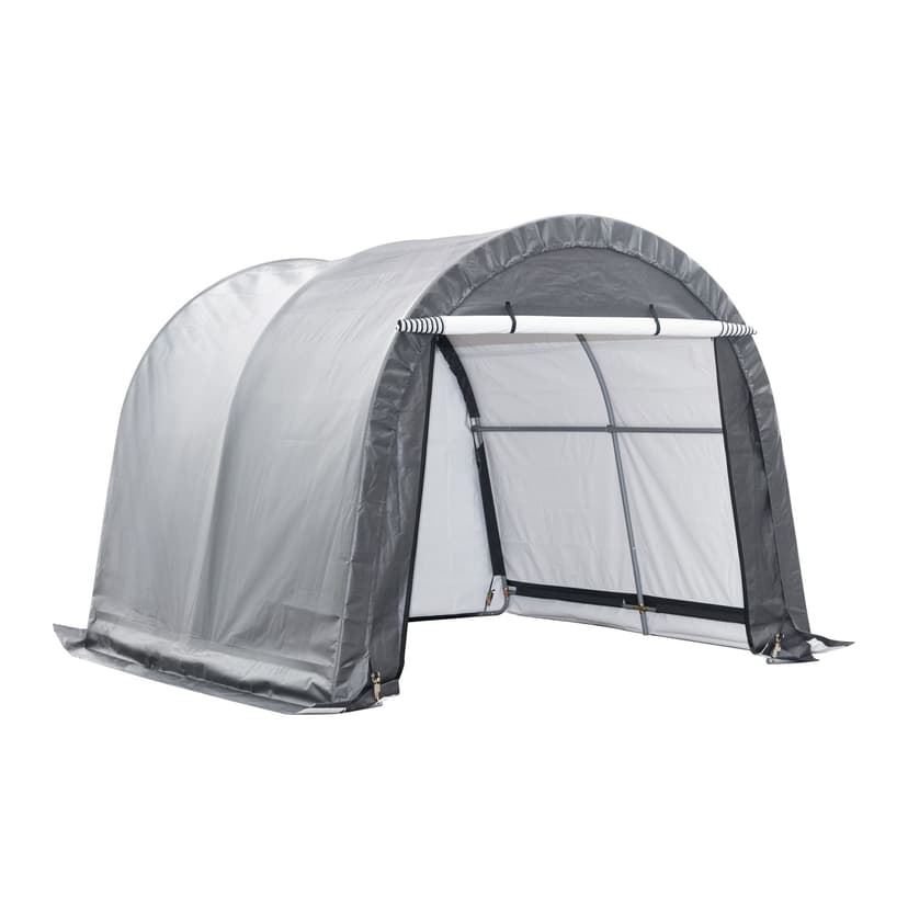 Weatherfast Waterproof Round Auto Shelter with Quick Button Connect, Steel Frame & UV Protection, 10x10-ft